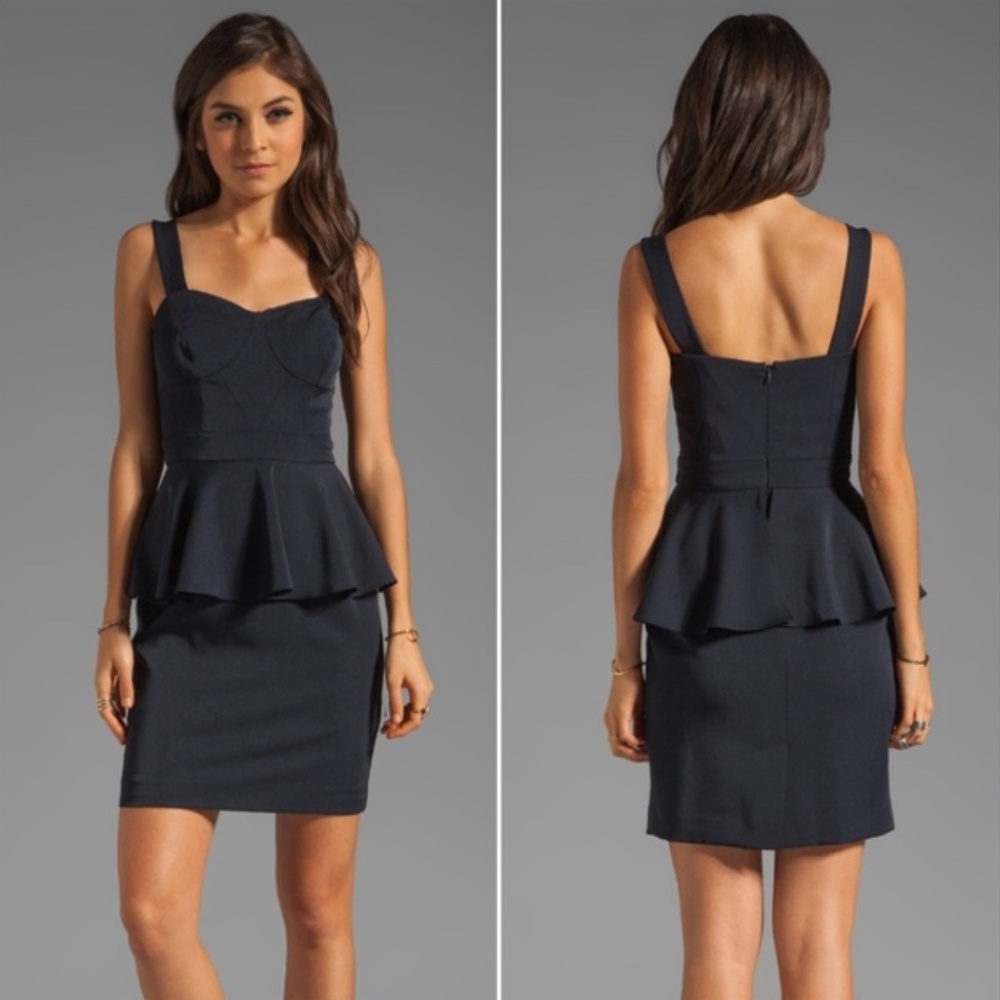 Shoshanna Deanna Navy Peplum Dress Size 0